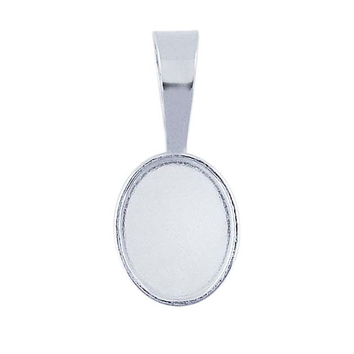 Sterling Silver Oval Cabochon Pendant Mounting