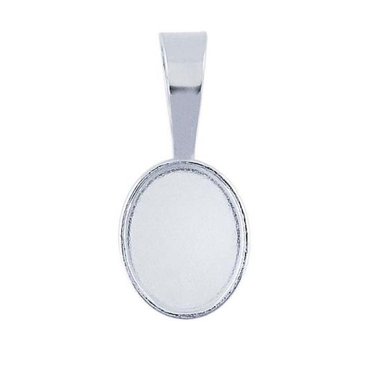 Sterling Silver Oval Cabochon Pendant Mounting
