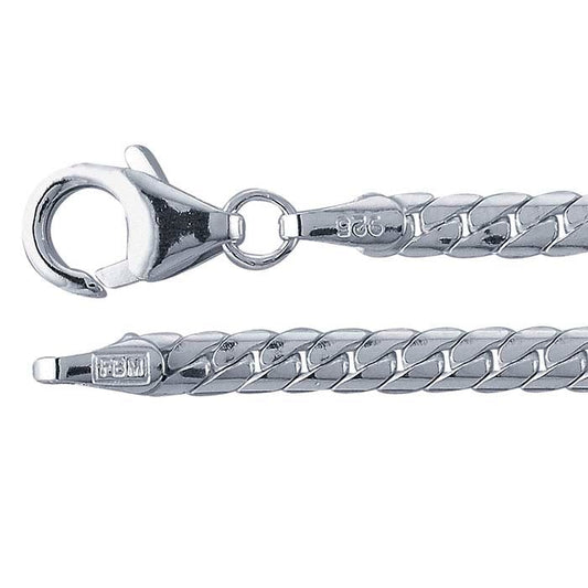 Sterling Silver Beveled Oval Curb Chain