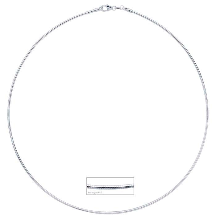 Αλυσίδα Λαιμού Ωμέγα Στρογγυλή 1,5mm από Ασήμι 925 με Αφαιρούμενο Τάπα Τέλους