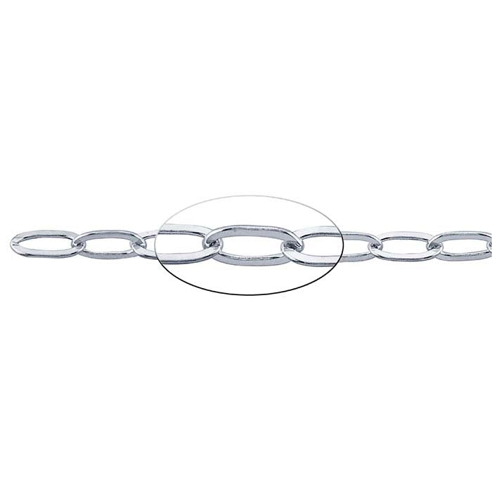 Sterling Silver Flat Oval Cable Chain