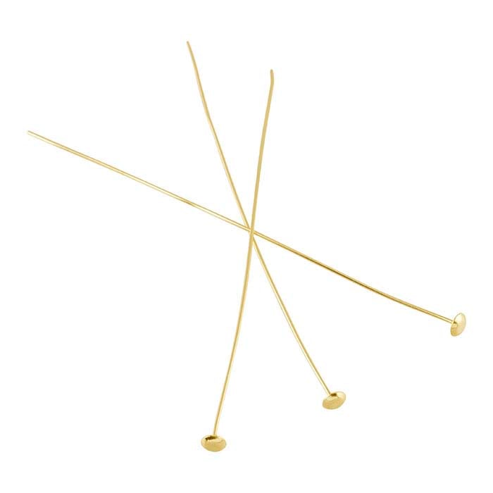 14/20 Yellow Gold-Filled Domed Head Pin, 0.51mm, 1/2-Hard