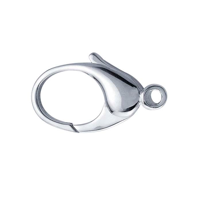 Sterling Silver Teardrop Lobster Clasp with Closed Ring