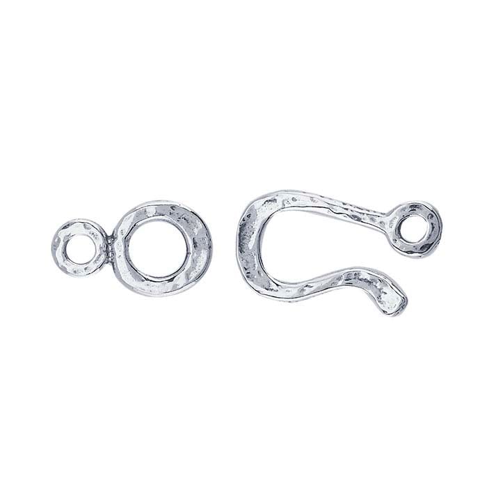 Chiusura a gancio e occhiello martellata in argento sterling