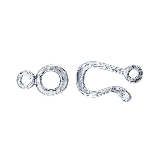 Fermoir crochet et œil martelé en argent sterling