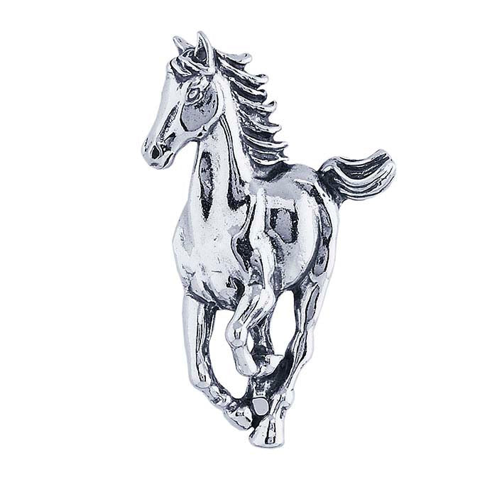 Sterling Silver Galloping Horse Pendant