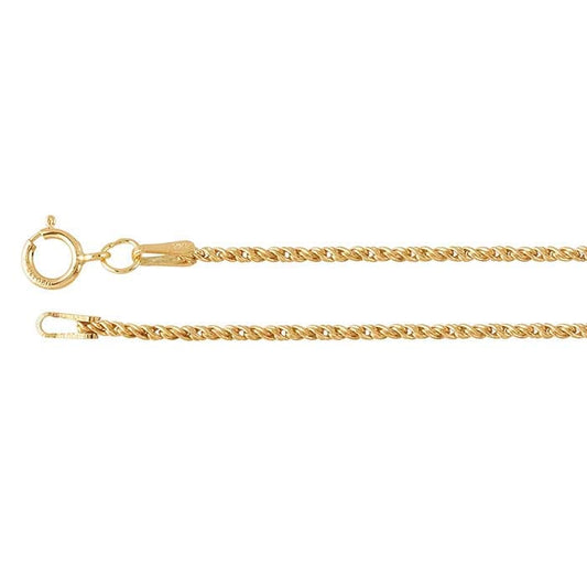 14/20 Yellow Gold-Filled Reverse Rope Chain