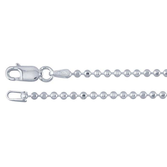 Sterling Silver Diamond-Cut Bead Chain