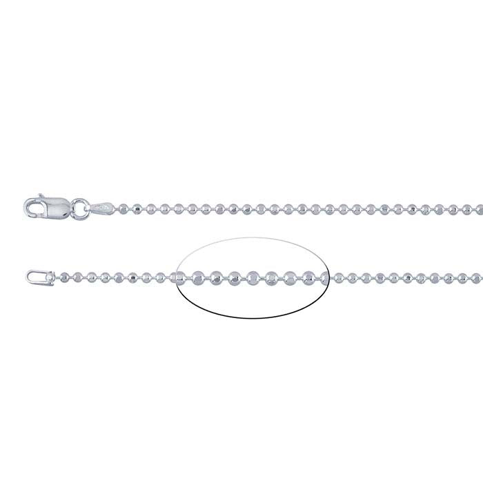 Sterling Silver Diamond-Cut Bead Chain