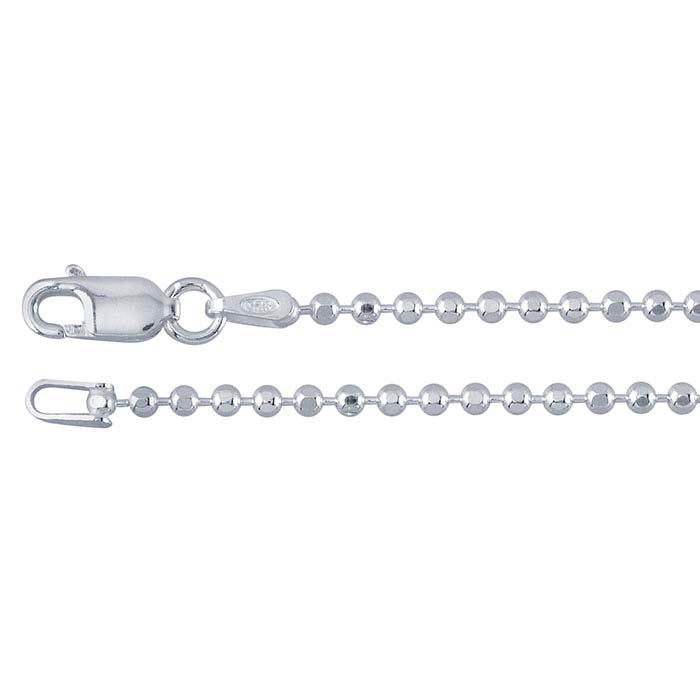 Sterling Silver Diamond-Cut Bead Chain