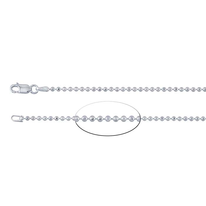 Sterling Silver Diamond-Cut Bead Chain