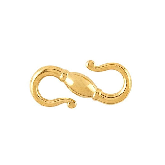 Fermoir crochet S en vermeil 14 carats avec perle ovale