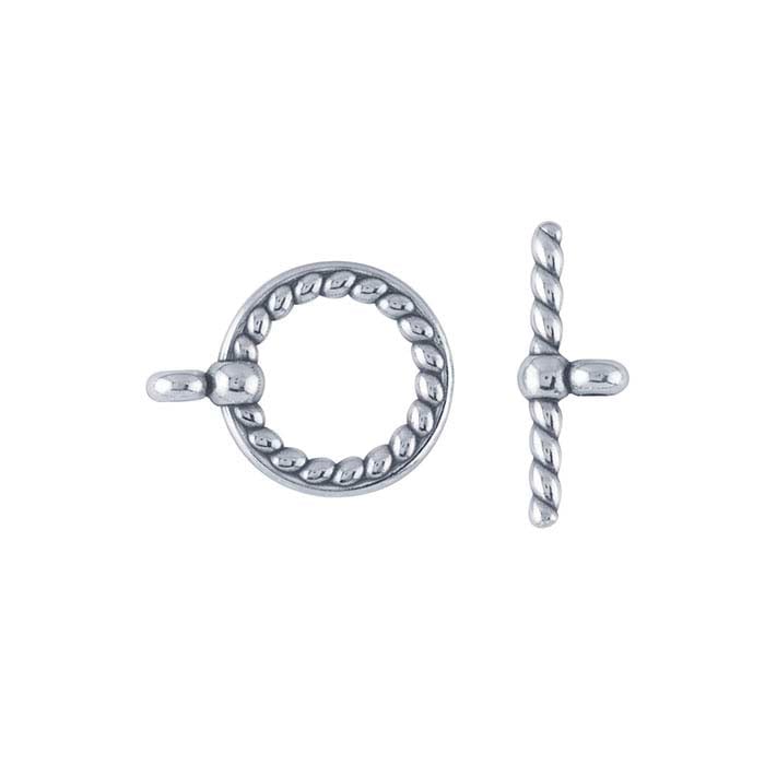 Silver 18.3 x Rope Toggle Clasp