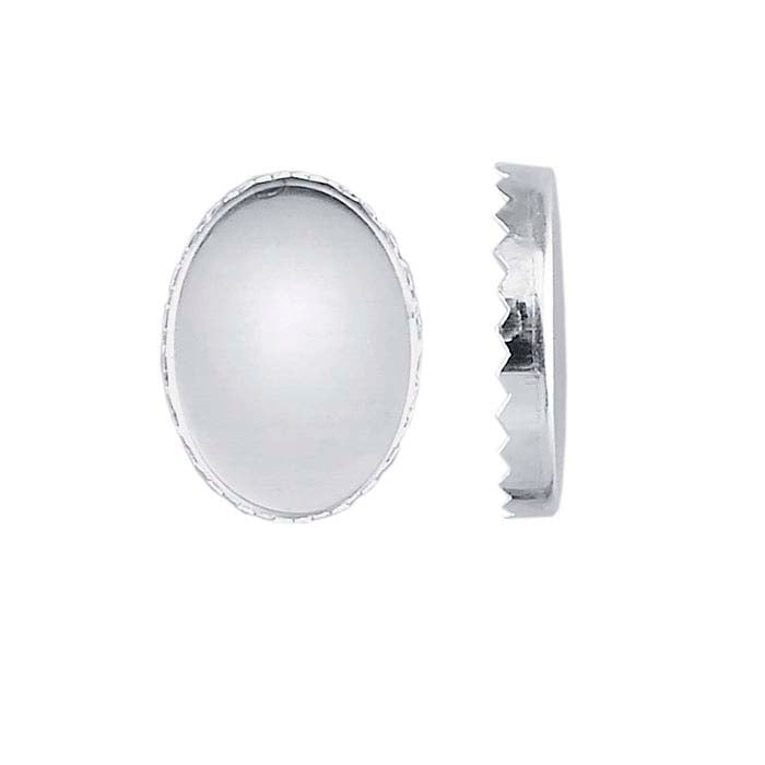 Oval Serrated-Edge Bezel Cup Setting