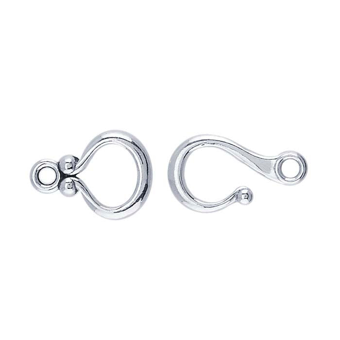 Sterling Silver Ball-End Hook & Eye Clasp