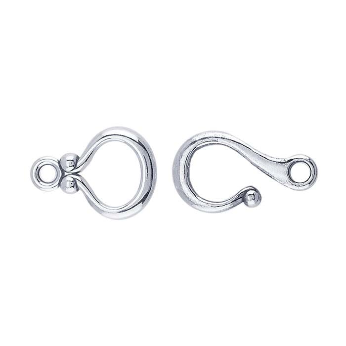 Sterling Silver Ball-End Hook & Eye Clasp