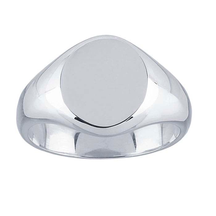 Sterling Silver 11 x Oval Signet Ring
