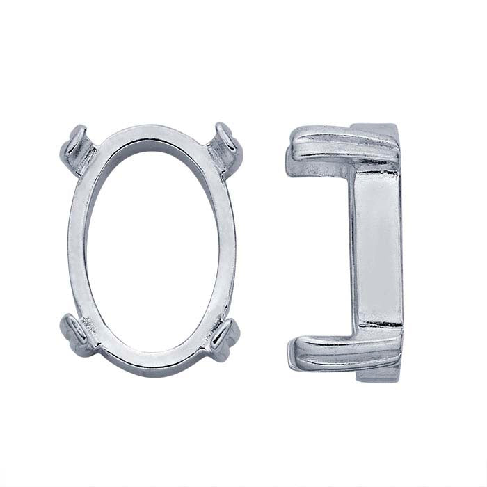Sterling Silver Oval ReadySet™ Cabochon 4-Prong Setting
