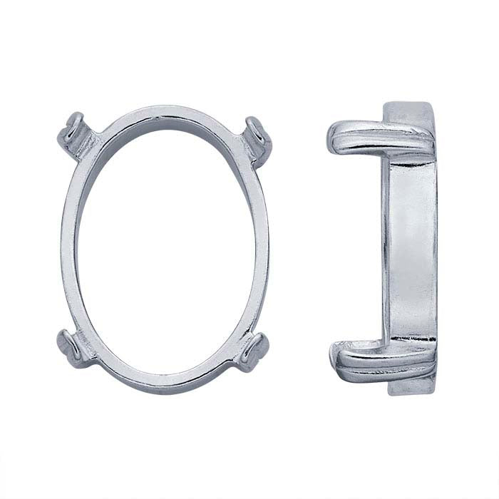 Sterling Silver Oval ReadySet™ Cabochon 4-Prong Setting