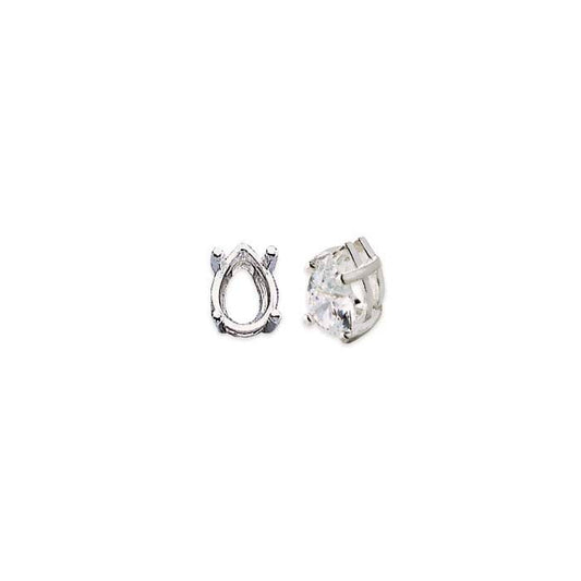 Sterling Silver Pear Pre-Notched Legendary™ 4-Prong Setting