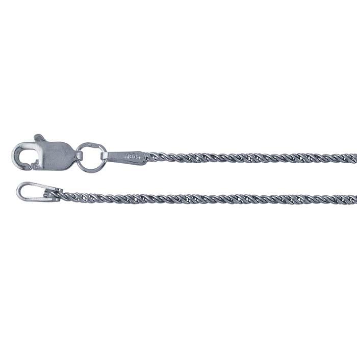 Sterling Silver Oxidized 1.2mm Reverse Rope Chain