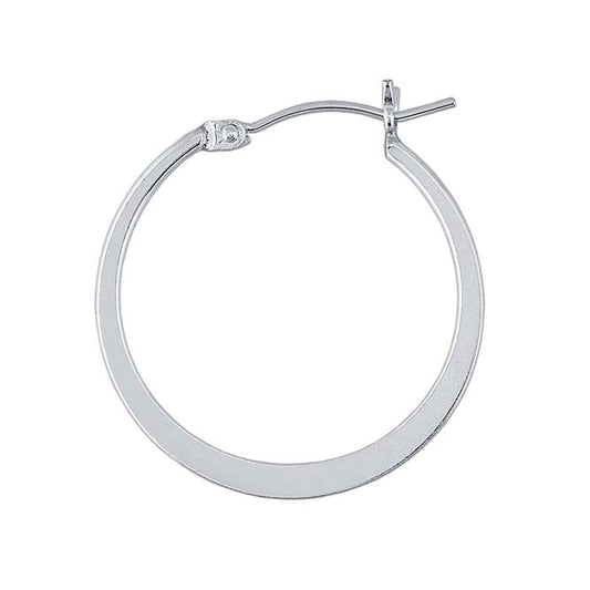 Hoop Earrings with Flat Center