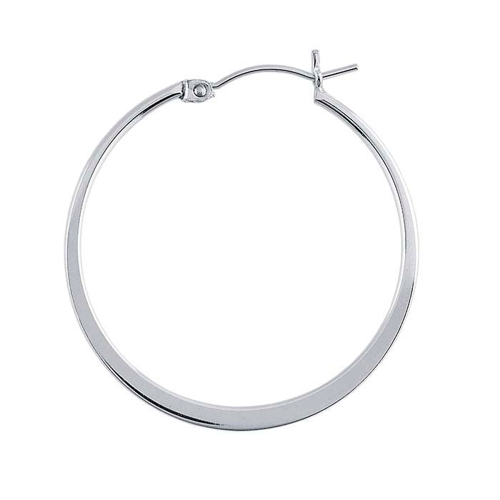 Hoop Earrings with Flat Center