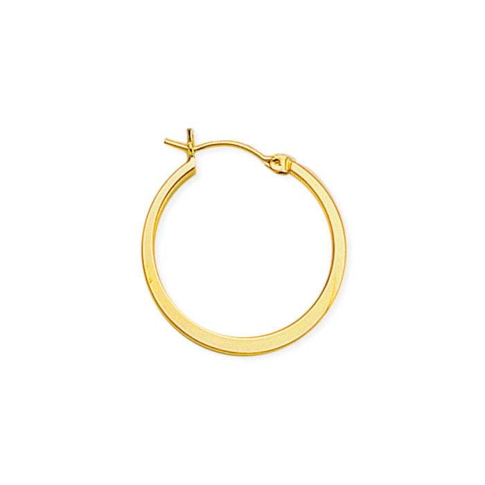 Hoop Earrings with Flat Center