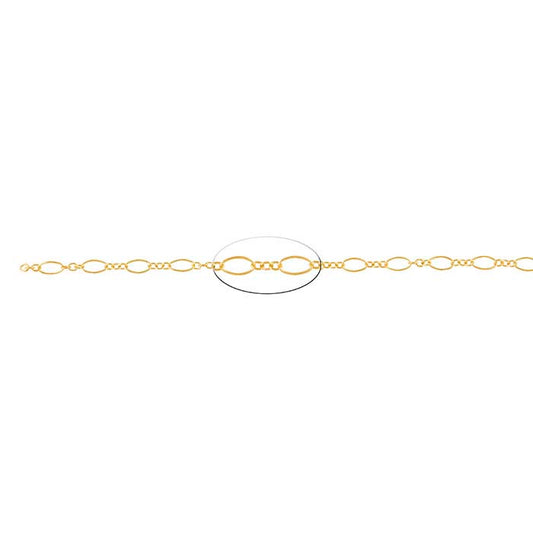 14/20 Yellow Gold-Filled Oval Long & Short Chain, By the Foot