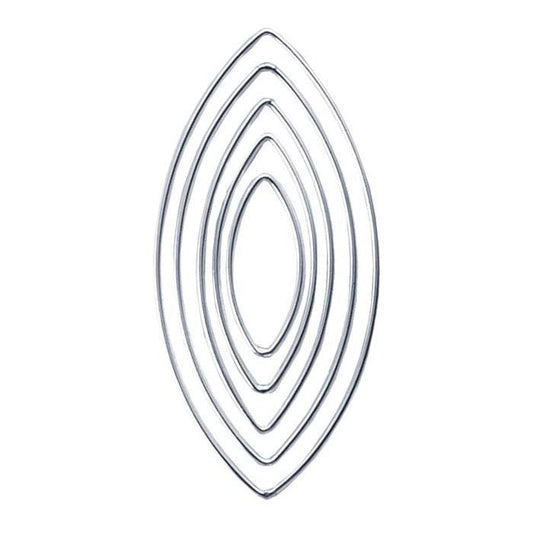 Sterling Silver Concentric Marquise Component Set