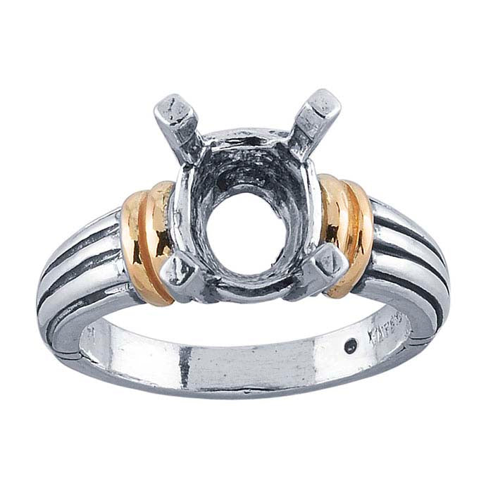 Srebrna próby 925 wstępnie nacięta oprawa pierścionka owalnego 10 x