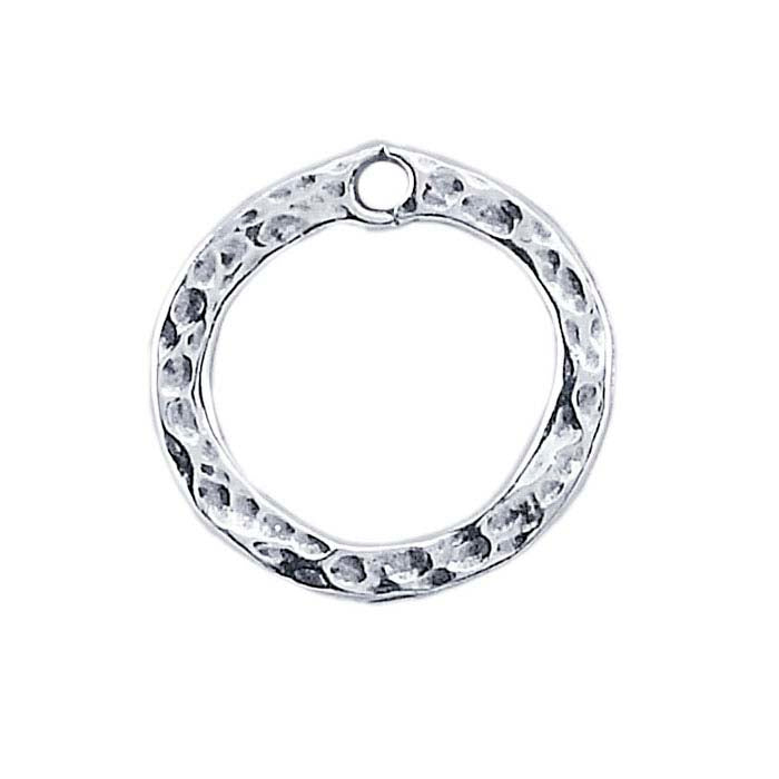 Sterling Silver Hammered Round Component