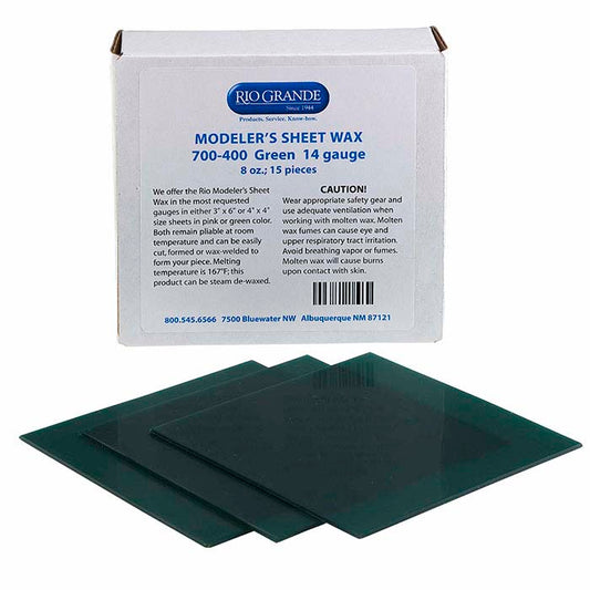 Modeler's Green Wax Sheets, 101.6mm x 101.6 mm