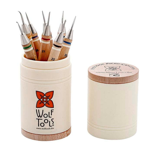 Wolf Tools Wicked Sharp Micro Wax Carving Tools, Set of 8