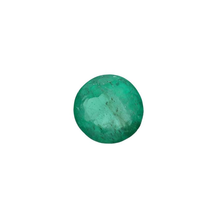 Emerald Round Faceted Gemstone, AAA-Grade