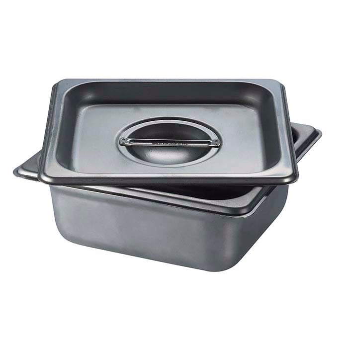 Poêle de cuisson carrée en acier inoxydable avec couvercle, 2-1/ D