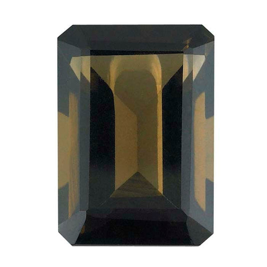 Smoky Quartz Emerald-Cut Faceted Gemstones, AA-Grade
