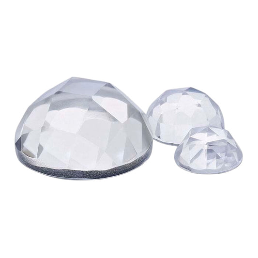 White Topaz Round Rose-Cut Cabochon