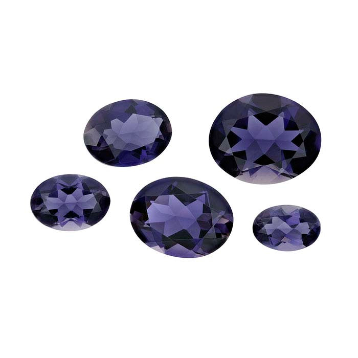 Iolite Oval Faceted Gemstones, AA-Grade