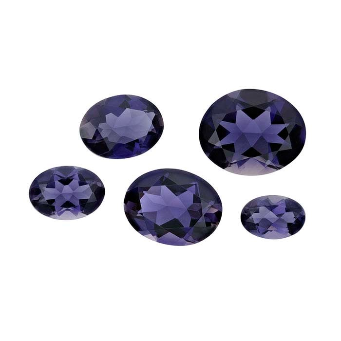 Iolite Oval Faceted Gemstones, AA-Grade
