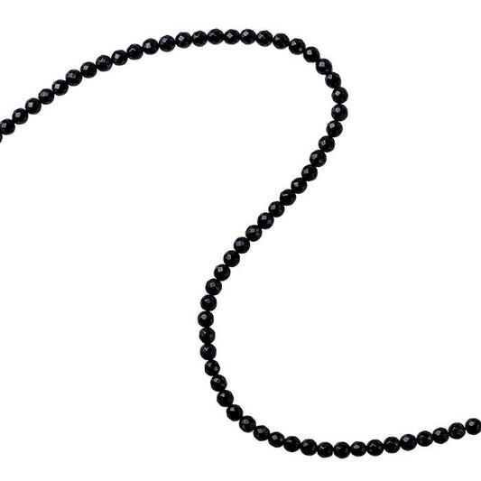 خرزة مستديرة مقطعة من الأونيكس الأسود 6 مم