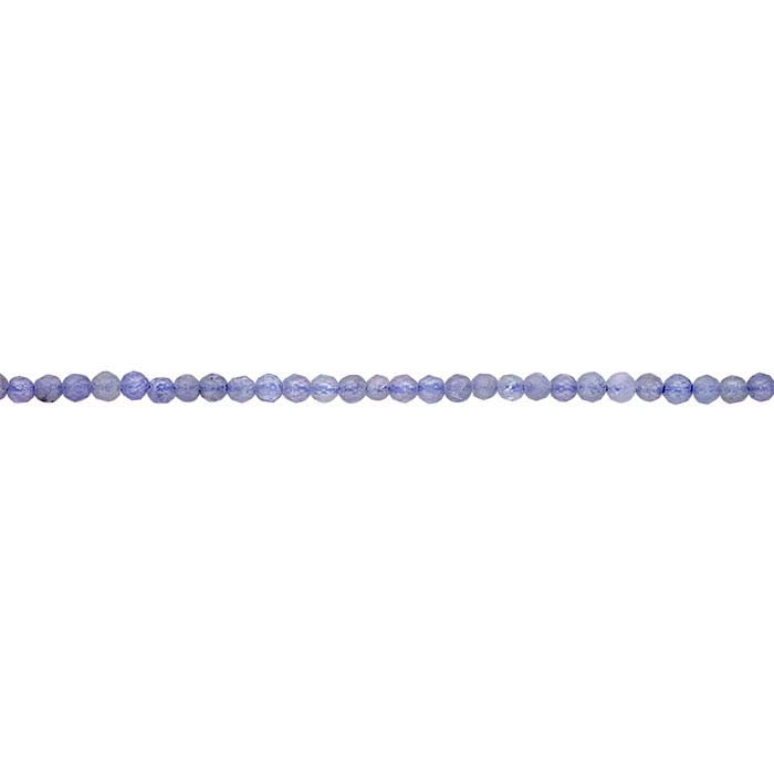 Tanzanite 2mm Faceted Round Bead Strand