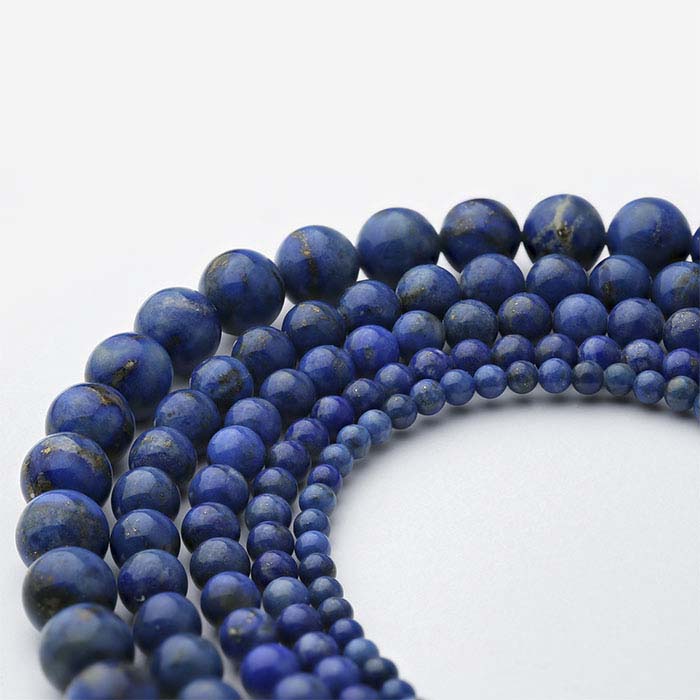 Denim Lapis Round Bead Strand
