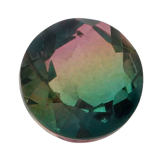 "Watermelon" Crystal Quartz Round Triplet Faceted Gemstone