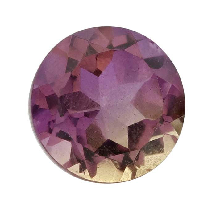 "Ametrine" Crystal Quartz Round Triplet Faceted Gemstone