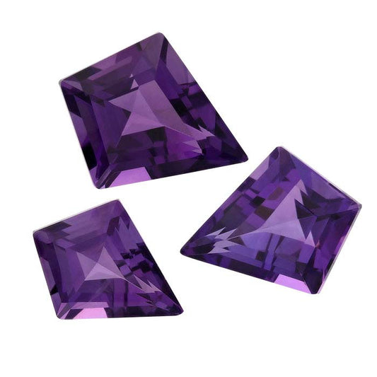 Amethyst Kite Faceted Gemstones, AAA-Grade