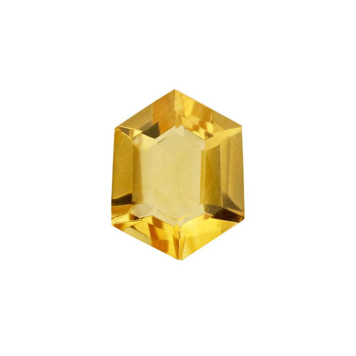 Gemas facetadas de citrino dorado alargado hexagonal, grado AAA