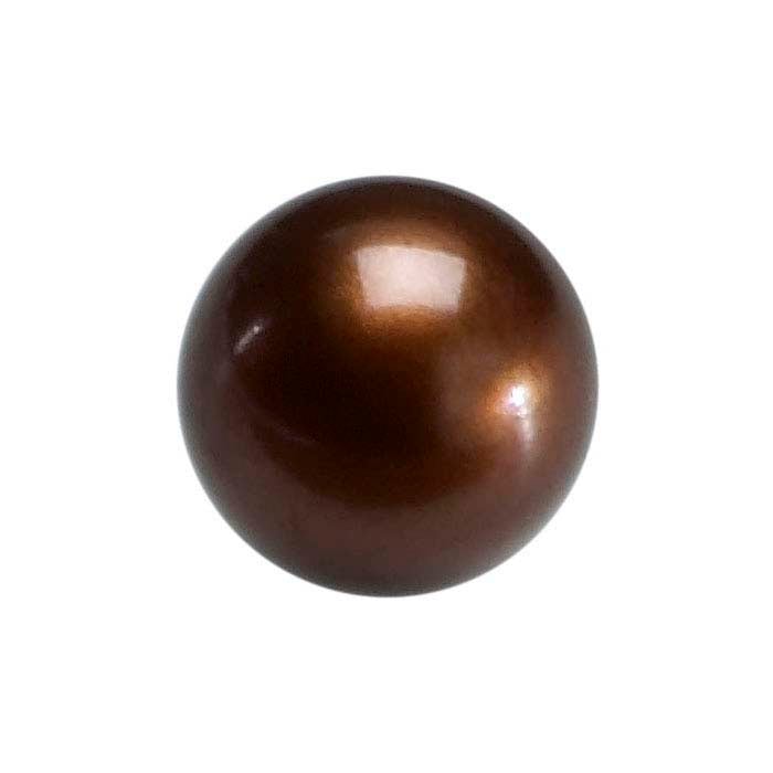 Freshwater Cultured Half-Drilled 6–6.4mm Round Pearl, Chocolate, A-Grade