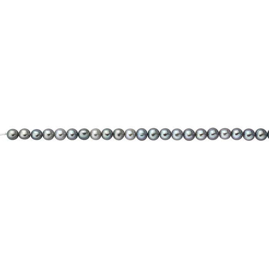 Freshwater Cultured 6– Round Pearl Strand, Gray, A-Grade