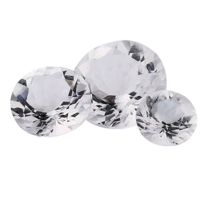 American Mined™ Arkansas Ice Quartz™ Round Faceted Gemstones, AAA-Grade